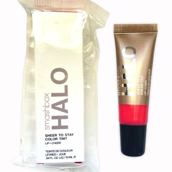 NIB SMASHBOX Halo Sheer To Stay Cream Cheek + Lip Tint Color MaiTai - Picture 3 of 9